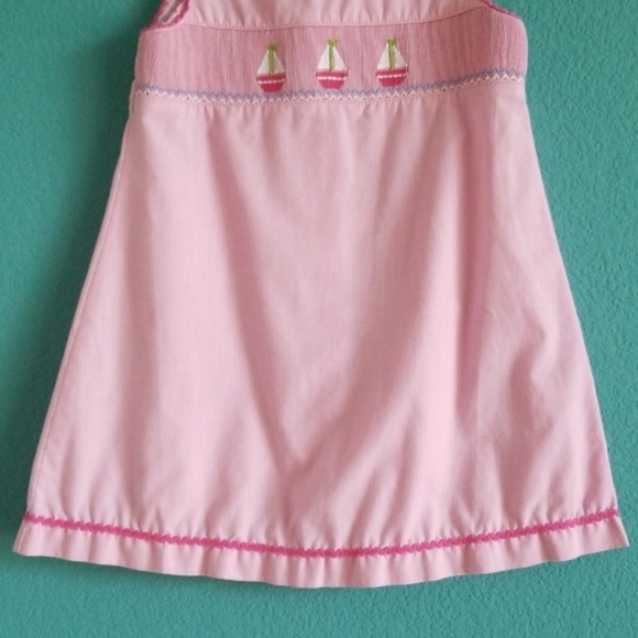 {Smocked Giraffe} Pink Embroidered Sail Boat Dress - Picture 3 of 8